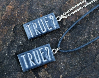 TRUE? Black Dagger Brotherhood Inspired Stamped Pendant Necklace