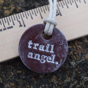 Trail Angel Hiking Pendant Necklace image 1