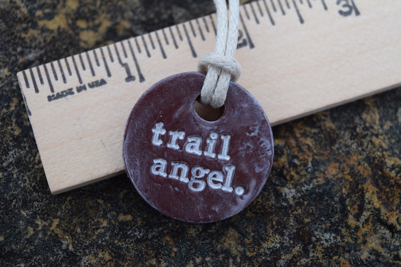 Trail Angel Hiking Pendant Necklace image 1