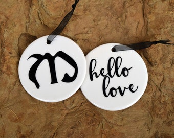 Mikaelson -The Originals - hello love - Ceramic Christmas Ornament