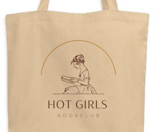 Hot Girls Book Club Biologische Katoenen Tote Bag, Bookish, boekenliefhebber, uniek boekenliefhebber cadeau, lezers, boeknerd, boekenmerch, boekentas