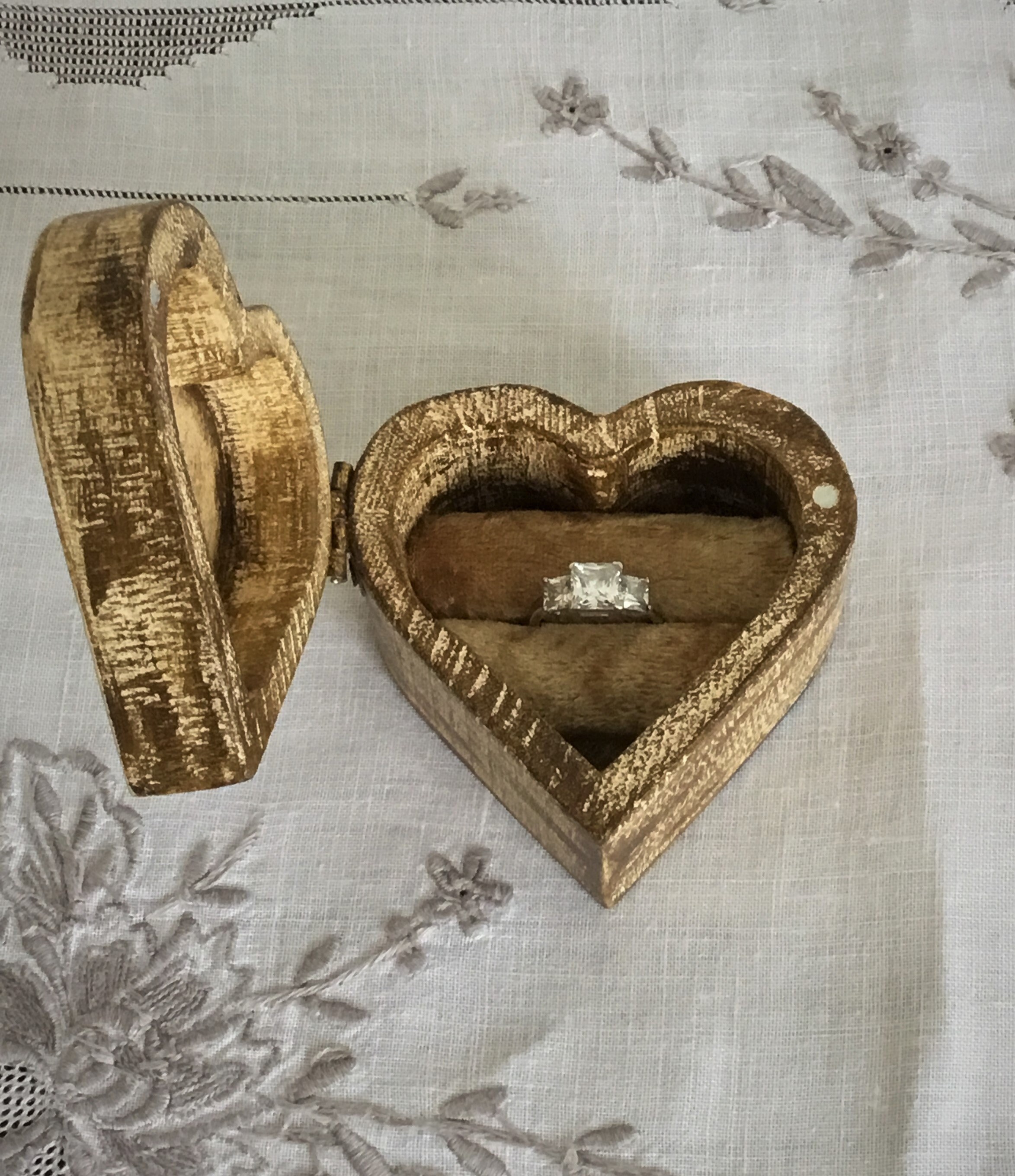 Engagement ring box.Double ring ring Etsy