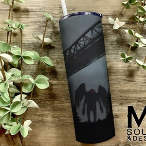 Original Mothman Tumbler, Mothman Tumbler, Mothman Mug, Mothman Gift, Mothman Cup, Cryptid Tumbler