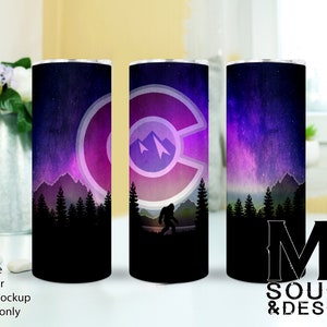 Bigfoot Tumbler Wrap, Bigfoot Tumbler Design, Bigfoot Digital Tumbler Wrap, Bigfoot Digital Sublimation Wrap