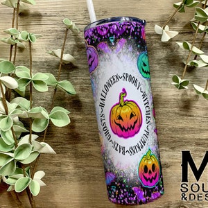 Halloween Tumbler, Witches Tumbler, Pumpkin Tumbler, Spooky Tumbler