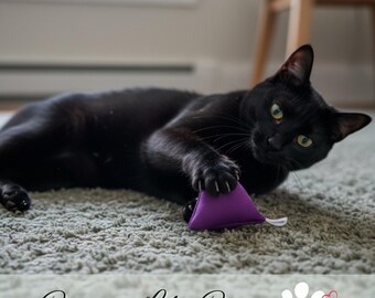 Cat toy with valerian – Purple Catpy play pyramid | Robust play cushion for cats