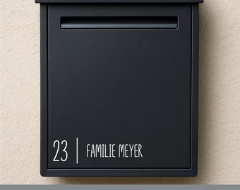 Mailbox vinyl sticker personalized name family desired name label