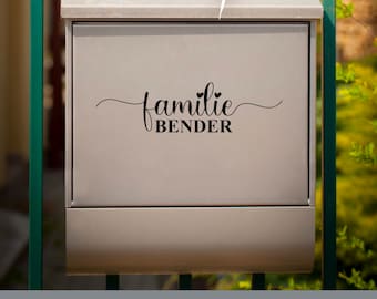Mailbox Decal Personalized Name Family Vinyl Decal Lettering