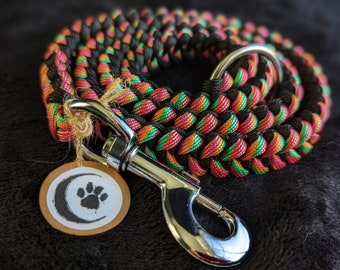 Braided Paracord Dog Leash, Adjustable, Chew Proof