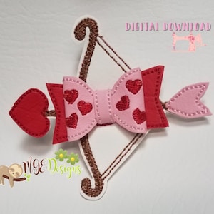 3D Cupid Hairbow Machine Embroidery Design Digital Download MGEDesigns