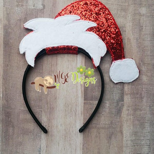 Santa Hat Headband Slider Machine Embroidery Design Digital Download 5x7 Hoop ONLY  Chrismas parties, dress up, pretend play, cosplay