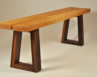 Trapezoid Modern Wood Bench