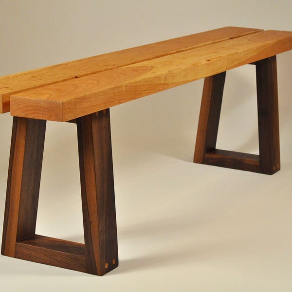 Wood Bench With Back - Etsy