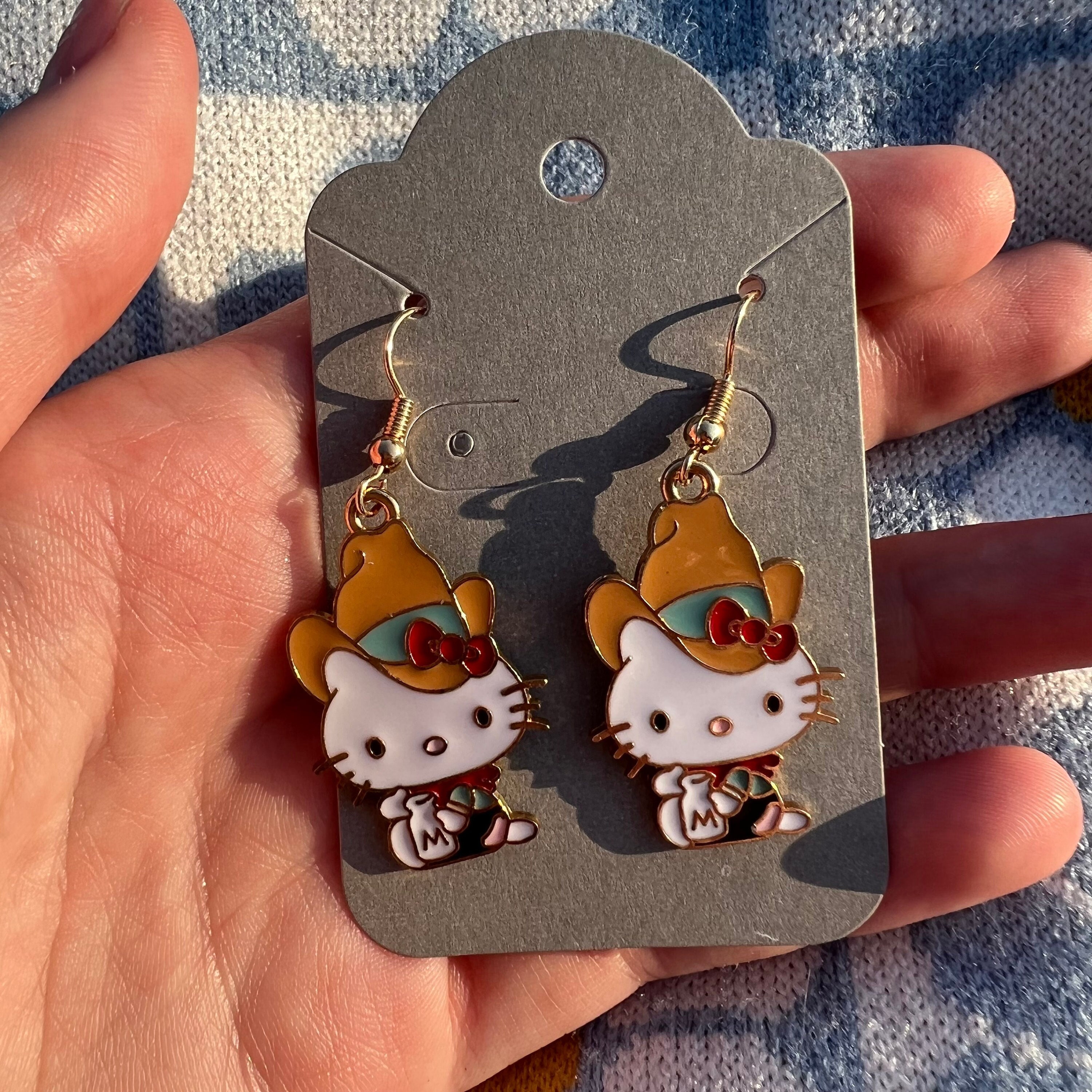 Adorable Cowboy Kitty Earrings