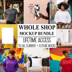 Whole Shop Mockup Bundle Entire Shop Bundle Mockups Print on Demand Mockups POD Lifetime Black Model Mockup Diverse Mockups Lifetime Pass