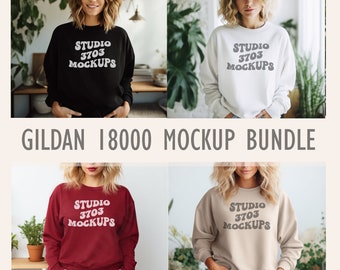 Gildan Bundle Mockup Gildan Mockup Bundle Mockup Bundles Sweatshirt Bundle Sweatshirts Bundle Sweatshirt Gildan 18000 Bundle Gildan Mockup