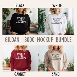 Gildan Bundle Mockup Gildan Mockup Bundle Mockup Bundles Sweatshirt Bundle Sweatshirts Bundle Sweatshirt Gildan 18000 Bundle Gildan Mockup