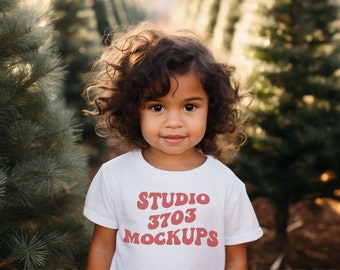 Latina girl Christmas shirt Mockup, Latina Model, Kids white shirt Mockup, Latina girl Mockup, Latina Model Mock Up, Toddler Shirt Mockup