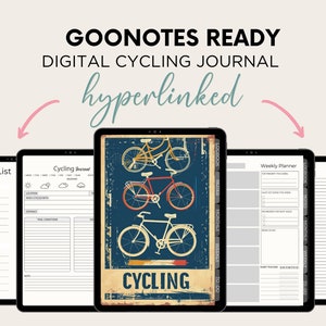 Cycling Planner, GoodNotes ready, Cycling logbook, Cycling Digital Planner, Cycling notebook, Cycling Planner, Cycling book, Cyclist Journal