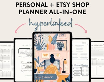 Etsy Digital Small Business Planner, Undated Trackers, Social Media, Finances, GoodNotes Digital Journal, Monthly, Weekly, Side Hustle, iPad