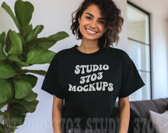 Latina Model Mockup, Black Bella Canvas 3001 Mockup, Latina Woman Mockup, Latina American, Aesthetic shirt Mockup, Trendy Shirt Mockup