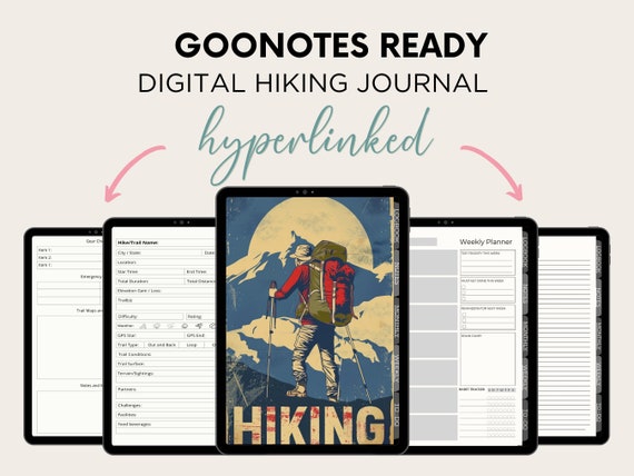 Hiking journal, GoodNotes ready, Hiking logbook, Hiker Journal, Outdoors notebook Adventure Planner, Nature lover book, Trail Notebook