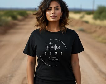 Latina Model Mockup, Black Bella Canvas 3001 Mockup, Latina Woman Mockup, Latina American, Aesthetic shirt Mockup, Trendy Shirt Mockup