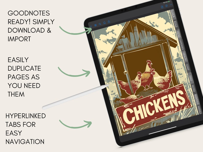 Chicken Planner, Goodnotes Ready, Chicken Keeping Logbook, Chicken ...