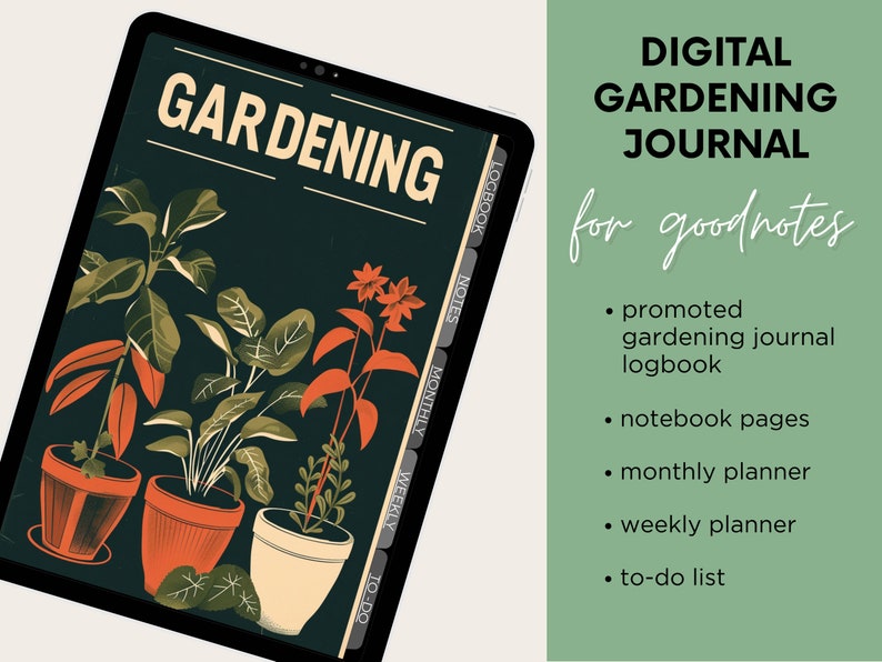 Gardening Journal, Goodnotes Ready, Plants Logbook, Growers Journal, Houseplants Notebook ...