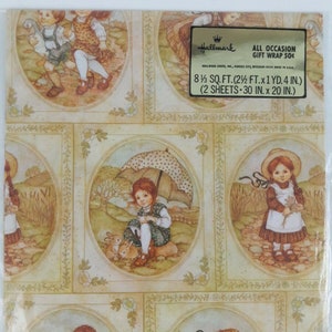 Vintage Hallmark Wrapping Paper, Vintage Gift Wrap, Children Paper, Vintage All Ocassion Paper, Vintage Children Kids Gift Paper