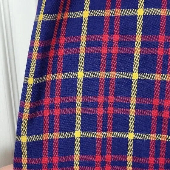 Vintage 80s 90s Pendleton Wool Blue Red Yellow Pl… - image 2