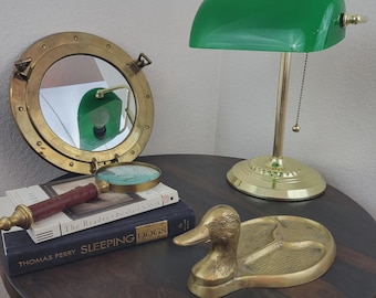 Vintage Brass Duck Head Trinket Tray Dresser Valet Coin Jewelry Holder MCM