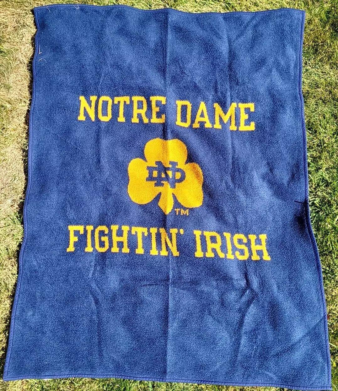 Biederlack Vintage 90s Notre Dame NCAA College Reversible Stadium Throw Blanket