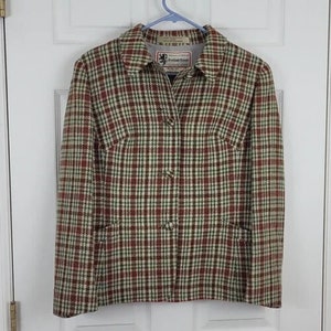 Vintage 70s 80s Womens Plaid Wool Jacket Scotland House Size Medium