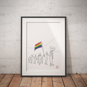 Rainbow Flag Pride Parade Art Print (Digital Download)