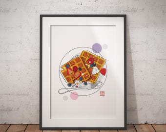 Waffle Print: Simple Waffle Dining Room Wall Art (Digital Download)