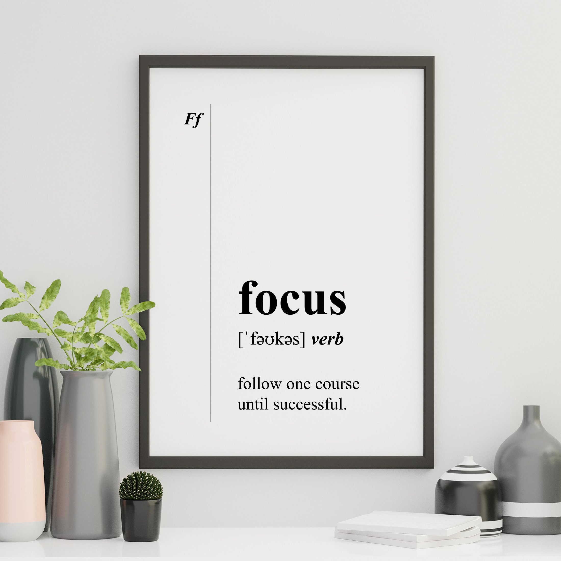 FOCUS acronym poster Inspirational Definition Poster Instant Etsy