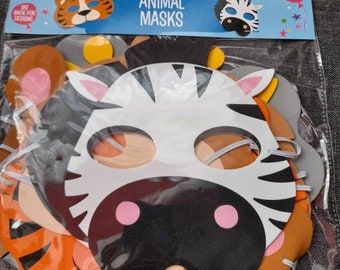 Pack of 6 Party Jungle Safari Animal Face Masks for Children - Etsy Pack of 6 Party Jungle Safari Animal Face Masks for Children - Etsy
