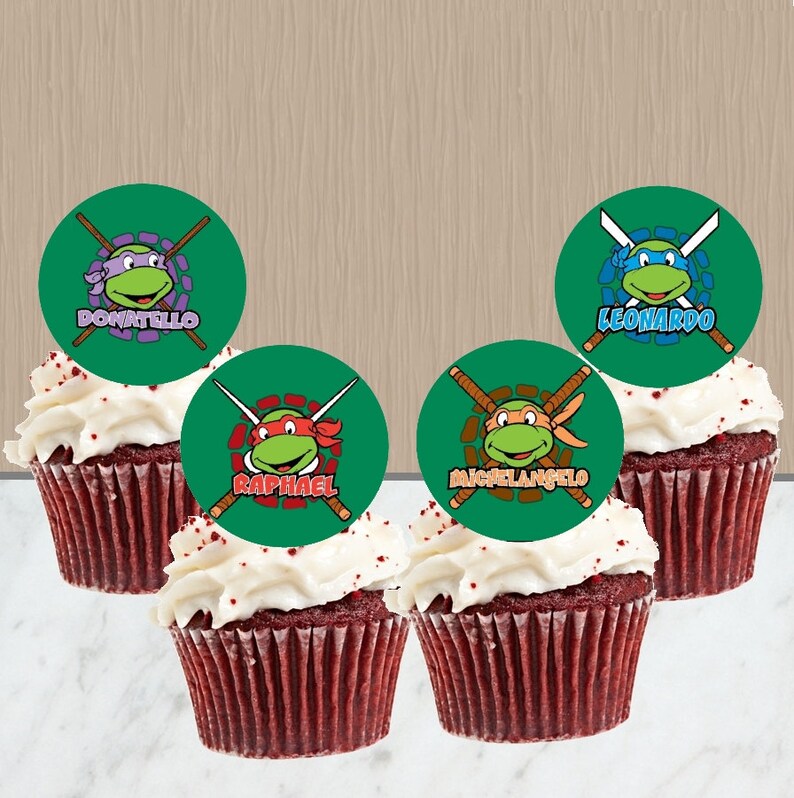 Instant Download TMNT Cupcake Toppers Ninja Turtles Cupcakes Instant Download TMNT Cupcake Toppers Ninja Turtles Cupcakes