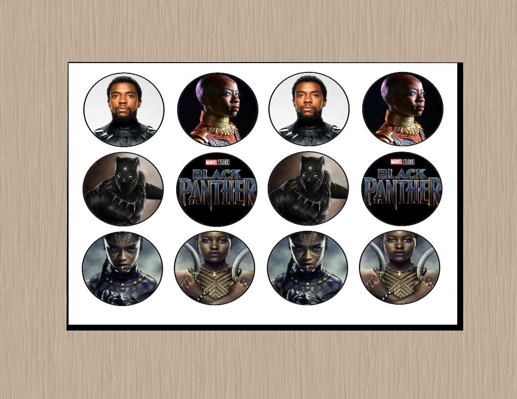 Black Panther Cupcake Toppers Instant Download Black | Etsy