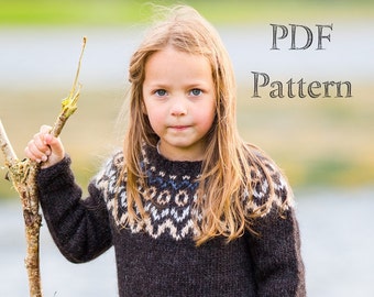 Knitting PATTERN // Child's Icelandic Sweater HEIMA, PDF download, by North Child