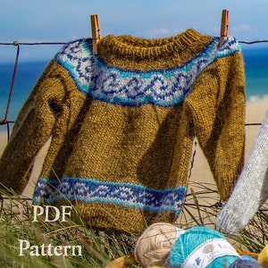 Knitting PATTERN // Child's Icelandic Sweater, PDF download FJORD by North Child