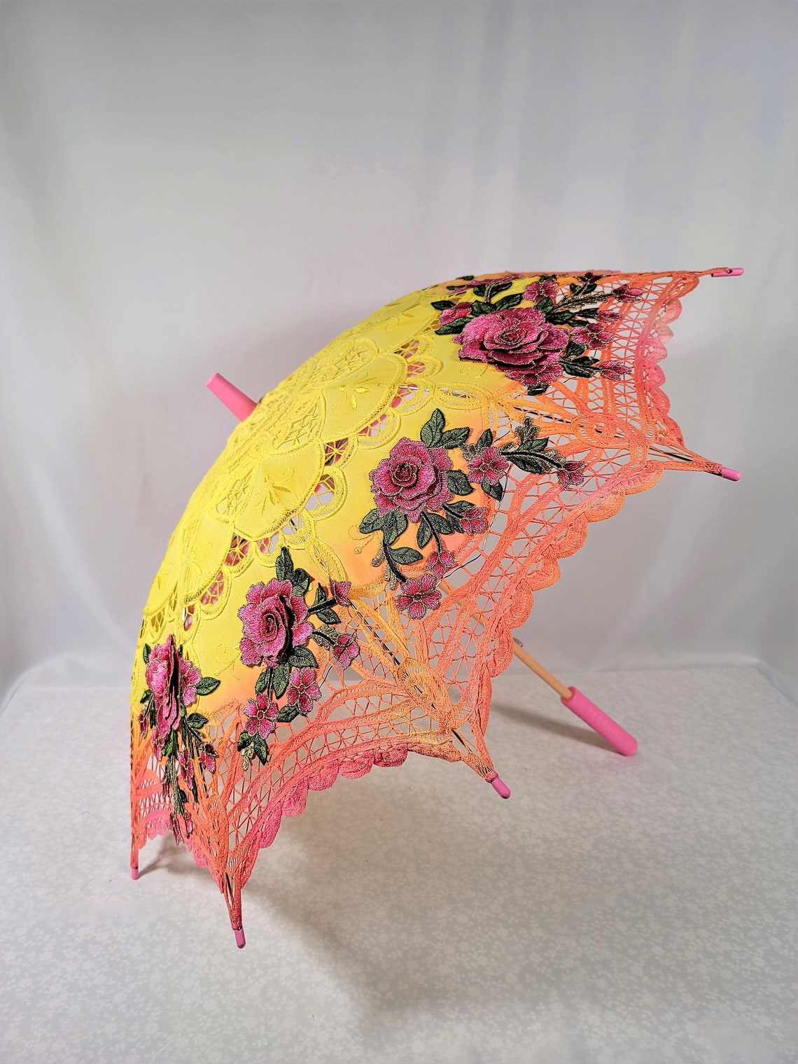 LED Sonnenschirm Gelb Rosa Ombre Sonnenschirm mit rosa | Etsy