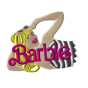 Barbie Doll Movie 2 Embroidery Designs, Barbie Font Embroidery Pattern for girls, Instant Download