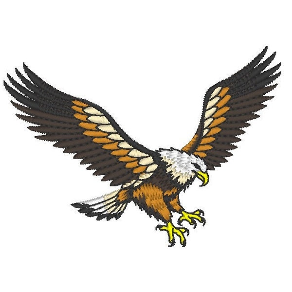 Eagle Real Embroidery Design - Animal Machine Embroidery Design, Perfect Eagle Fly Embroidery Pattern