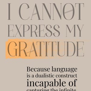 Lustige Dankeskarte, Spirituelle Dankeskarte, Dankeschön an Yogalehrer, Postkarte mit typografischer Kunst zum Thema Nondualität | Auch: Danke