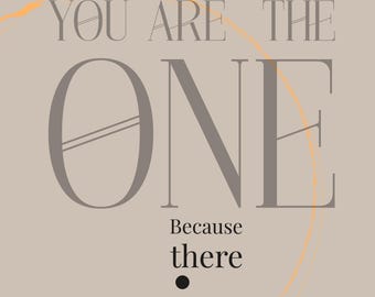 Non-dualiteitskaart, vriendschapskaart, spirituele jubileumkaart, minimalistische typografie kunstansichtkaart | Jij bent de Ene