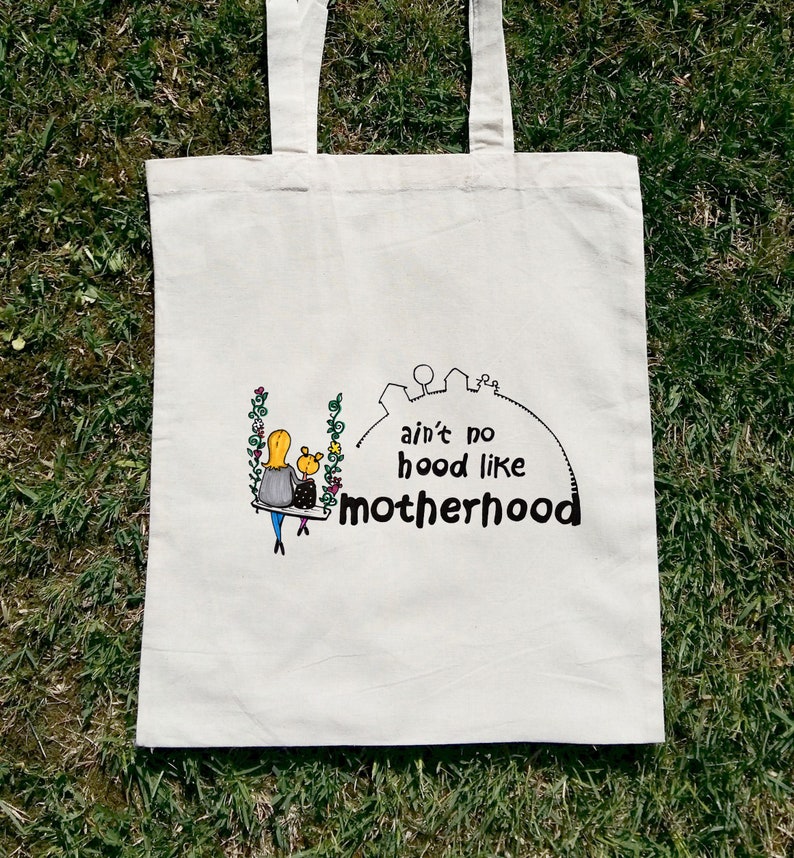 Mother Tote Bag Aint No Hood Like Motherhood Mom Canvas Bag Gift For Mom Mom Birthday Gift Boss Mom Gift Mothersday Gift