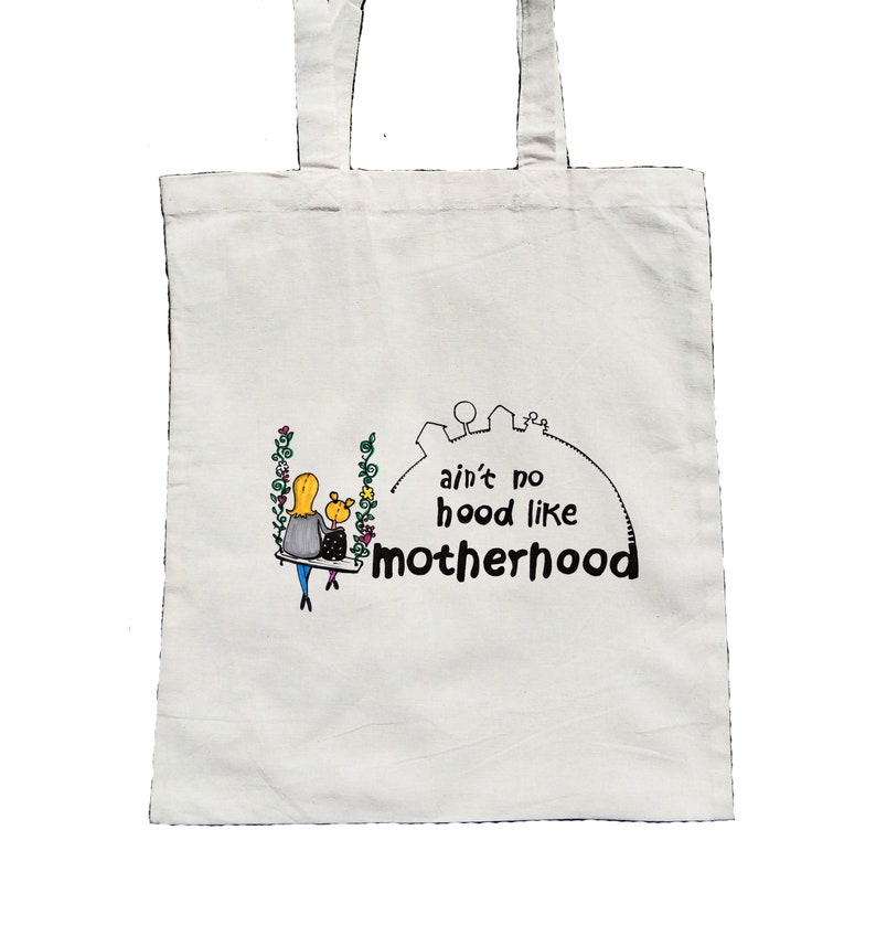 Mother Tote Bag Aint No Hood Like Motherhood Mom Canvas Bag Gift For Mom Mom Birthday Gift Boss Mom Gift Mothersday Gift