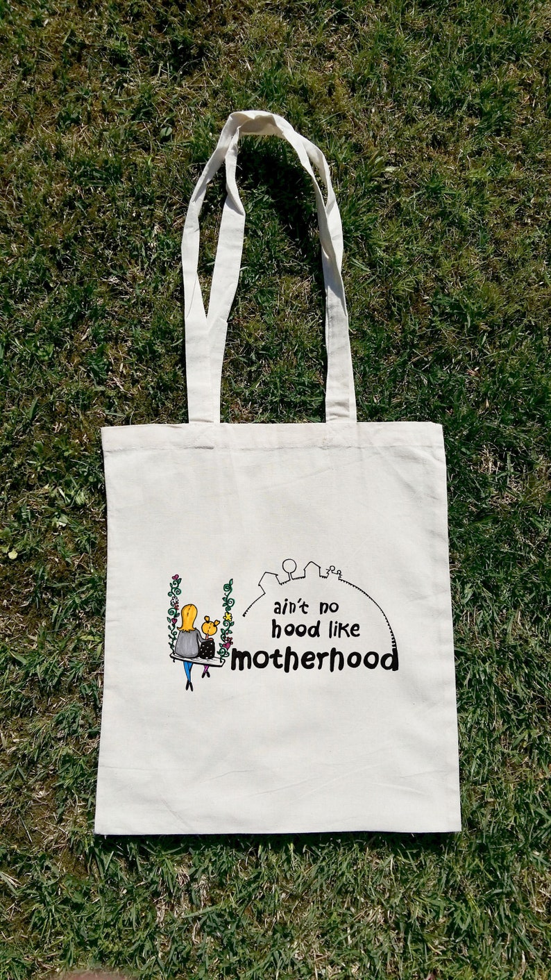 Mother Tote Bag Aint No Hood Like Motherhood Mom Canvas Bag Gift For Mom Mom Birthday Gift Boss Mom Gift Mothersday Gift